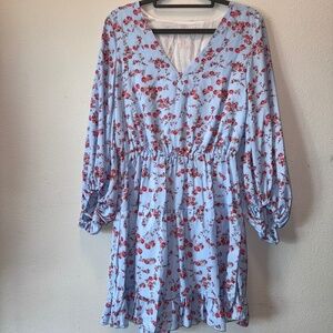 Brand New White Floral Ruffle Mini Dress | Size Small (US 4-6)